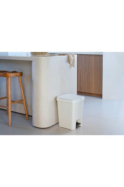 Brabantia Stepup Open Gray Plastic Pedal Bin 25L