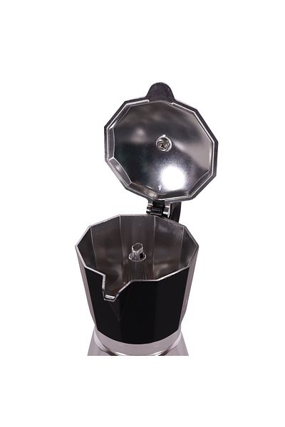 Any Morning Hes-6 schwarze Aluminium-Espresso-Kaffeemaschine – 240 ml Moka-Topf