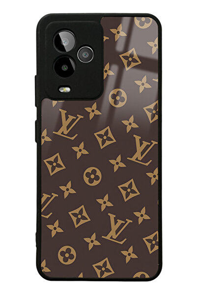 Spoyi GM 24 Pro Kahverengi LV Tasarımlı Glossy Telefon Kılıfı