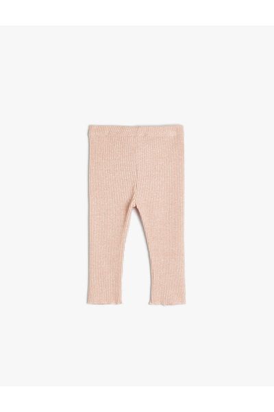 Koton Basic Tights Ribbed Elastic Waist Pocket Detail