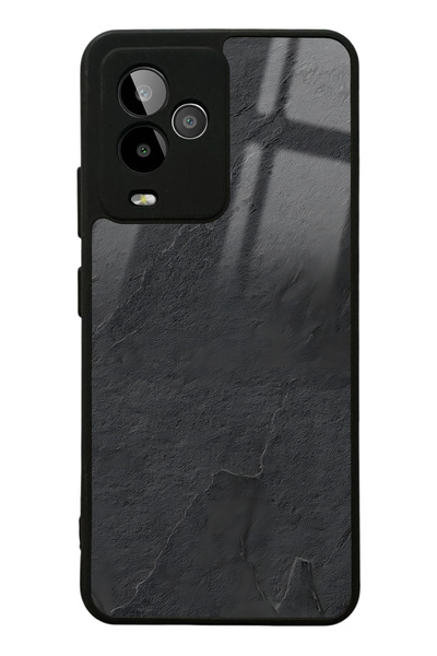 Spoyi GM 24 Pro Siyah Mermer Tasarımlı Glossy Telefon Kılıfı