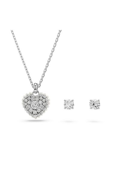 Swarovski Hiperbol Silberfarbene Kette Und Ohrknöpfe Geschenkset 5684383