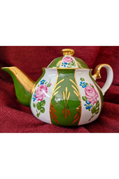 BY.RAYKA PORSELEN El Dekor Green Teapot