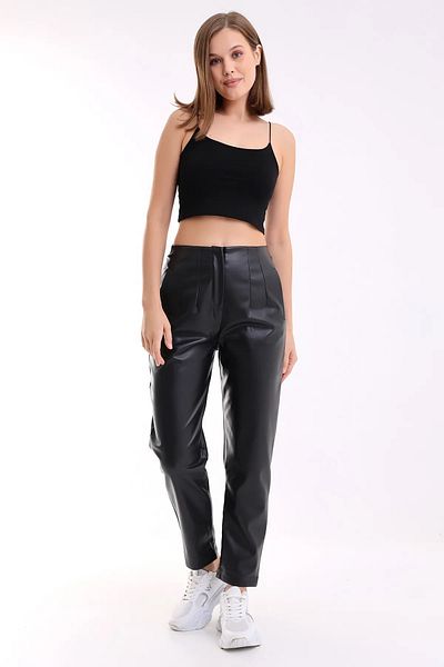 winmoda Faux Leather Trousers Cigarette