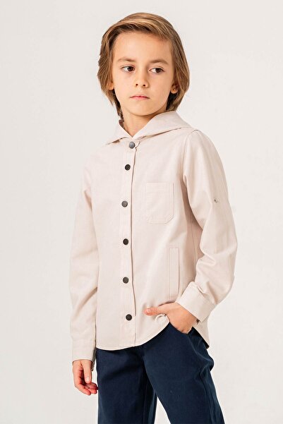 Gold Class Kidswear Boy's Shirt - Hooded, Pocket and Foldable Sleeve