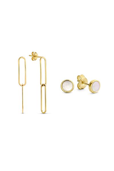 Isabel Bernard Cadeau D'isabel 14 Karat Geschenkset, Ohrringe, Ohrhänger, Ohrknöpfe