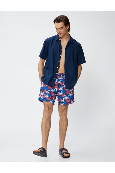 Koton Sea Shorts Crab Print, Δαντελωτή μέση, Τσέπη