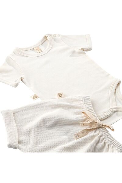 tinylamb ELATION MILK Bodysuit Set with Shorts - 2 Pieces | Summer Baby Outfit Shorts and Short Sleeve Bodysuit