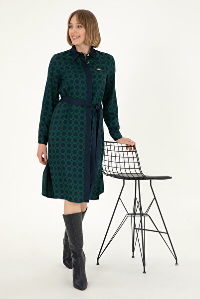 U.S. Polo Assn. Kadın İndigo Dokuma Elbise 50297366-VR028