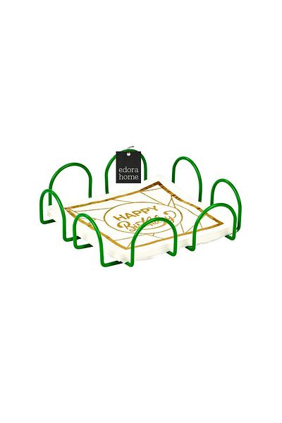 Edora Home Green Square 18 cm Large Size Napkin - Metal Pasl, for Cafe, Restaurant, Hotel and Kitchen Tableware