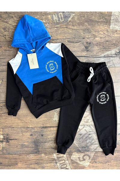 sinmm Set de trening din Lycra cu glugă - Set de 2 piese cu imprimeu prin injecție