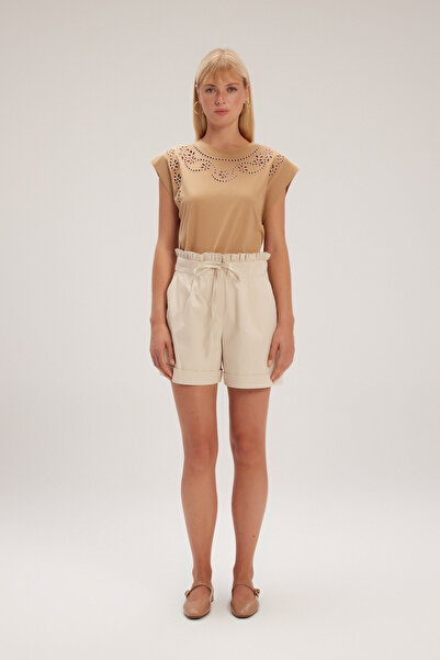 adL Beli Fırfırlı Önden Bağcıklı Şort