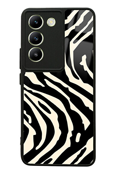 Spoyi Vivo V30 Lite Zebra Tasarımlı Glossy Telefon Kılıfı