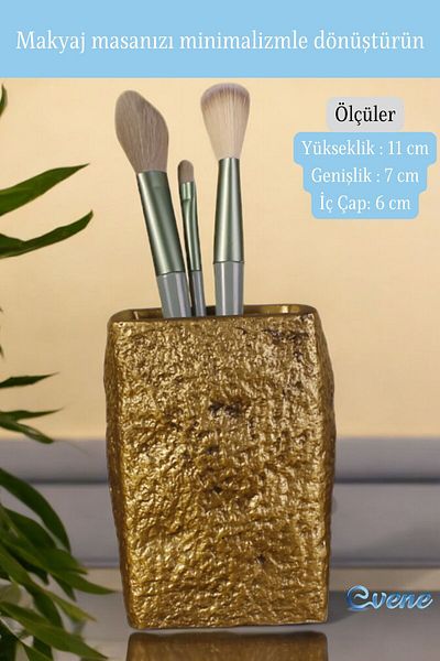 Evene Organizator de machiaj colorat antic auriu - Organizator pentru perii Model 7