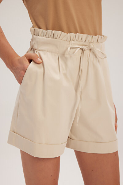 adL Beli Fırfırlı Önden Bağcıklı Şort