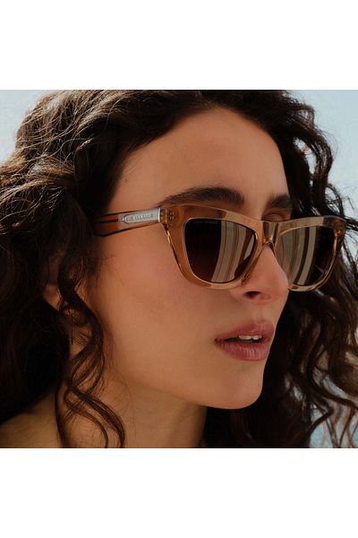 Isabel Bernard La Villette Roselin Transparent Beige Cat Eye Sonnenbrille Ib400006-02-14