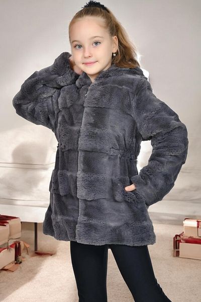 EYLÜL EZGİ BUTİK Girl's Lined Plush Coat Coat