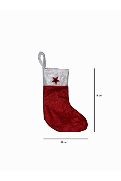 EkoStore 3 Adet Çorap Figürlü Yılbaşı Ağaç Süsü 18x14 cm