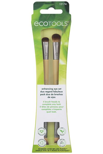 Ecotools Enhancing Eye Brush Set, Makeup Brushes For Liquid, Cream & Powder Eyeshadow & Eye Liner