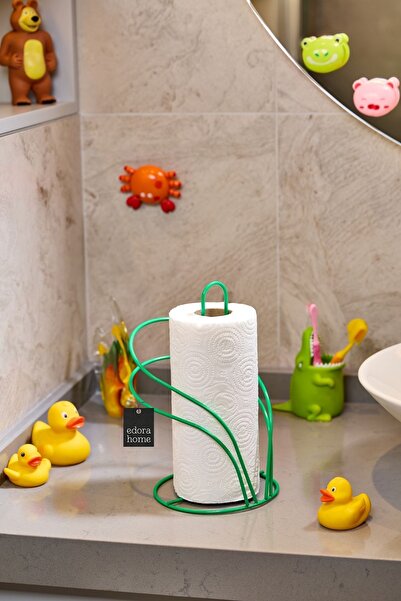 Edora Home Новорічний зелений лебідь рулонний рушник і серветниця - Аксесуари для кухні, ванної кімнати та дитячої спальні - Металевий Pa