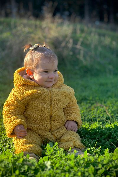 Totzee Hooded Plush Jumpsuit Saffron Yellow