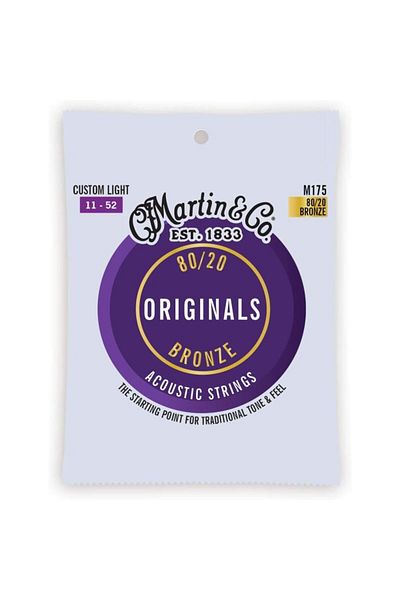 Martin Co M175 Original Bronze Acoustic Guitar String - Custom Light 11-52
