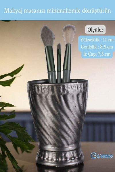 Evene Organizator de machiaj colorat învechit argintiu - Organizator pentru perii Model 14