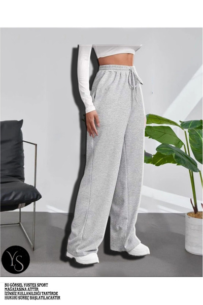 yx yustex sport Pantaloni de trening gri pentru femei cu picior larg - Casual...