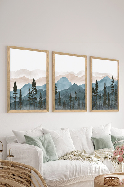 Artavessa Set de pictură MDF cu aspect de cadru din lemn 3 piese - ERSYCRVSZ3SET8