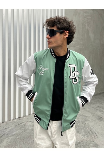 maroni سترة جامعية كبيرة الحجم مطرزة للرجال