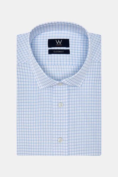 W Collection White Long Sleeve Plaid Shirt
