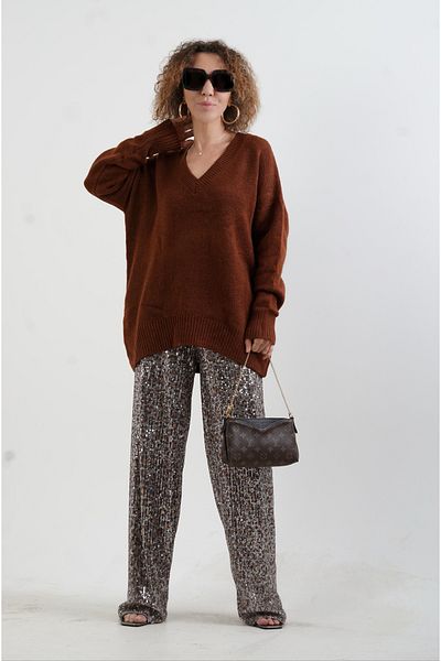 Zelish My Sister Pantaloni cu paiete cu paiete leopard