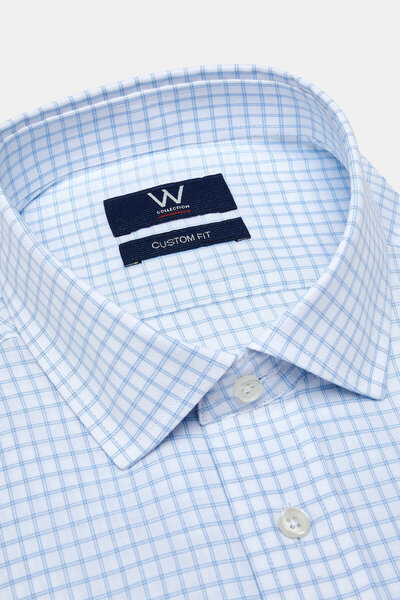 W Collection White Long Sleeve Plaid Shirt
