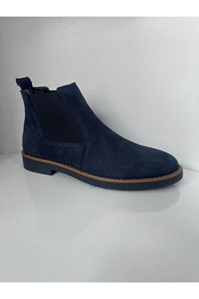 TAŞKINÖZ AYAKKABI HAKİKİ DERİ NUBUK SU GEÇİRMEZ LACİVERT İÇİ KÜRKLÜ KAVUÇUK TABAN