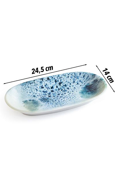 AEN PORSELEN 2 عبوة من أطباق OXI BLUE KAYAK