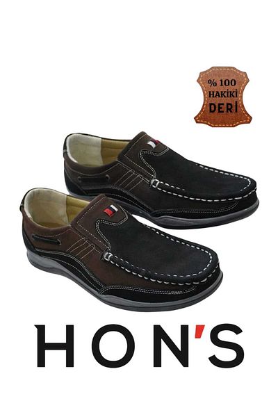 HON'S Men's Daily Casual Shoes - Genuine Nubuck Leather, Orthopedic Sole, Classic Model AU01