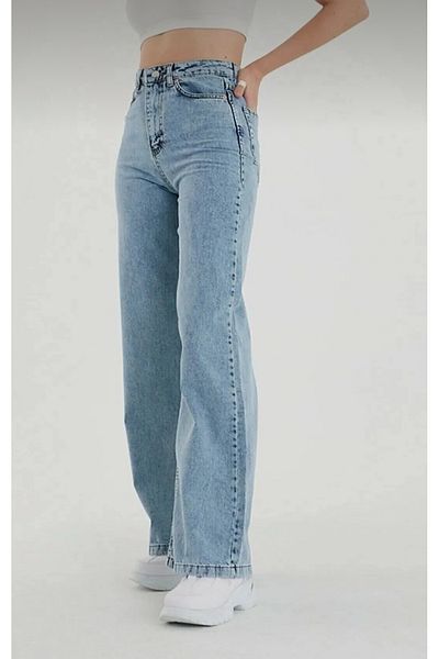 Asia Snow Wash Lycra Wide Leg Wide Leg Jeans Pantaloni largi din denim
