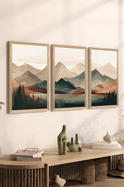 Artavessa طقم طاولة MDF بإطار خشبي مكون من 3 قطع - ERSYCRVSZ3SET18