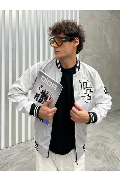 maroni سترة جامعية كبيرة الحجم مطرزة للرجال