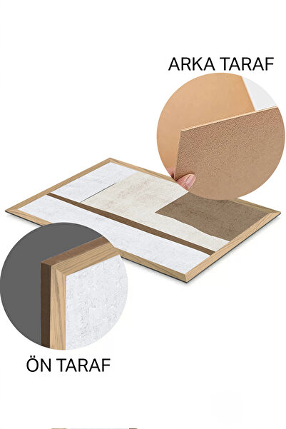 Artavessa 3 Parça Ahşap Çerçeve Görünümlü Mdf Tablo Seti - ERSYCRVSZ3SET13