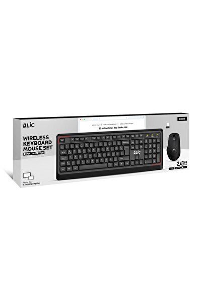 Sarftech Bkb7.1 Siyah Türkçe Q 104 Tuş Ev Ofis Kullanıma Uygun Kablosuz Klavye Mouse Set 7.1