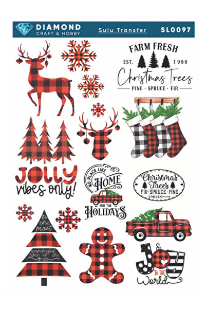 Buhobi Diamond Water Transfer Paper Sl0097 25X35Cm - Christmas Patterned