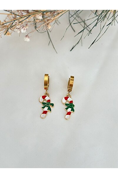 mibrillo Çelik Yeni Yıl Yılbaşı Küpesi ( Sadece Halka Kısmı Çeliktir )