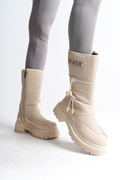 Ayakkabium LUCO Premium Lastikli Fermuarlı Su Geçirmez Paraşüt Kumaş Kadın Kar Botu