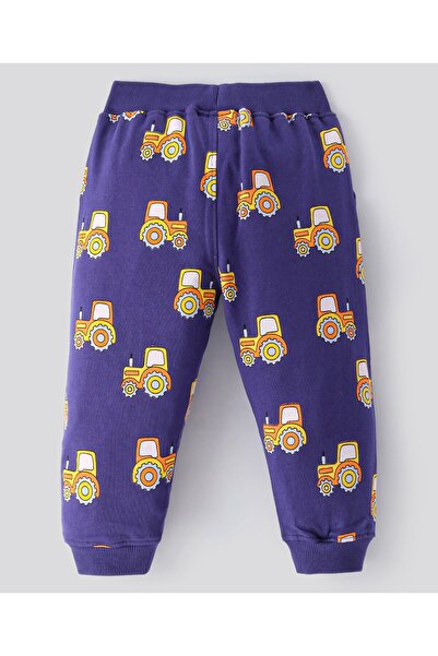 Bonfino Bonifino 100% Cotton French Terry Printed Track pant, Pack Of 2 - Blue/ Orange