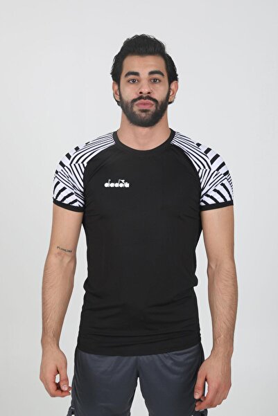 Diadora Μπλουζάκι Derby Μαύρο Λευκό