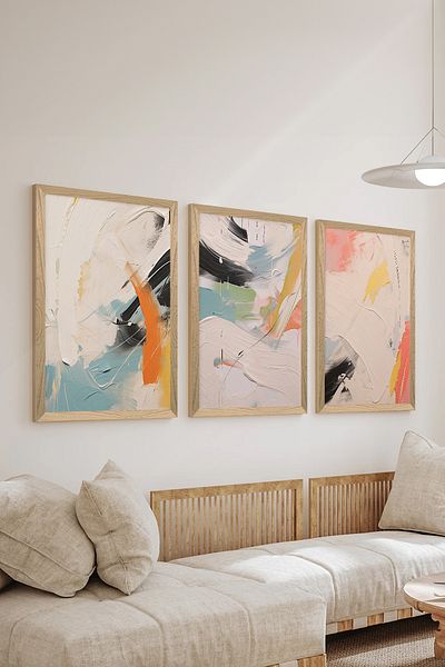 Artavessa Set de pictură MDF cu aspect de cadru din lemn din 3 piese - ERSYCRVSZ3SET11