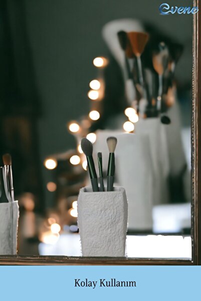 Evene Makyaj Organizeri Makyaj Fırçalığı Makyaj Organizer Düzenleyici Beyaz Renk Model 7