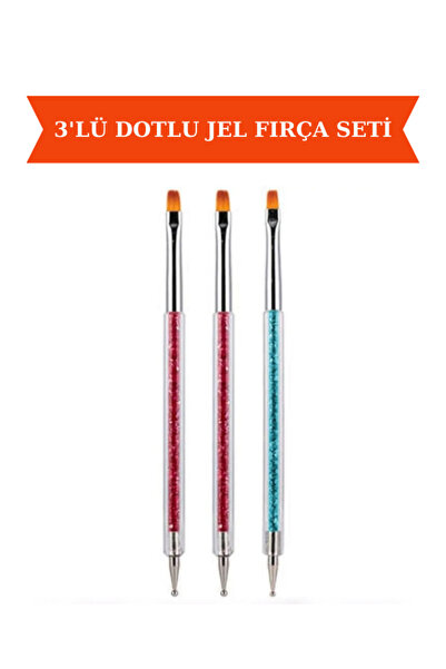 Güzellik Deposu 3'lü Dotlu Jel Fırça Seti Protez Tırnak