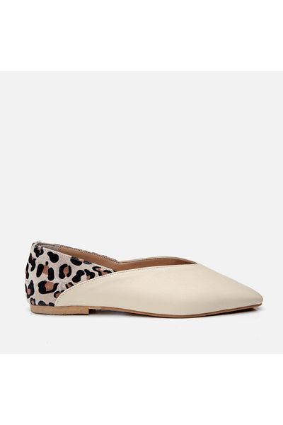 Hotiç Balerini de damă din piele naturală cu model leopard